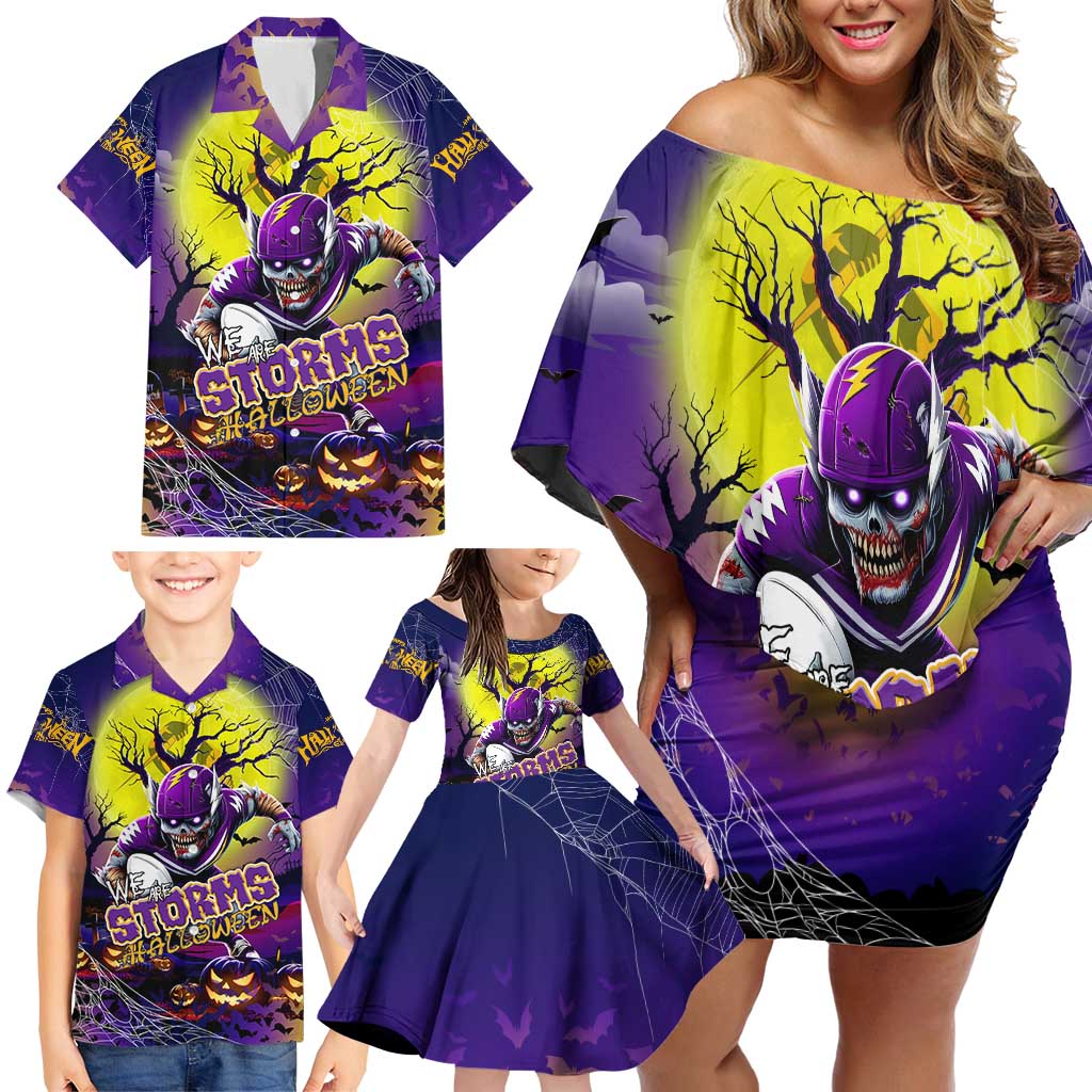 We Are Storm Halloween Family Matching Off Shoulder Short Dress and Hawaiian Shirt Pumpkin Scary Spooky Season - Aussie Hoodie
