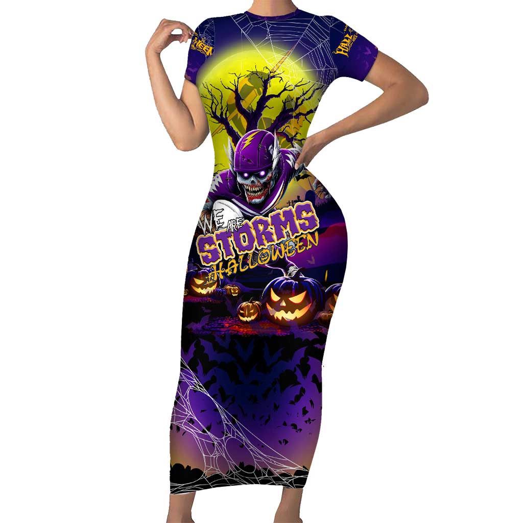 We Are Storm Halloween Family Matching Short Sleeve Bodycon Dress and Hawaiian Shirt Pumpkin Scary Spooky Season - Aussie Hoodie