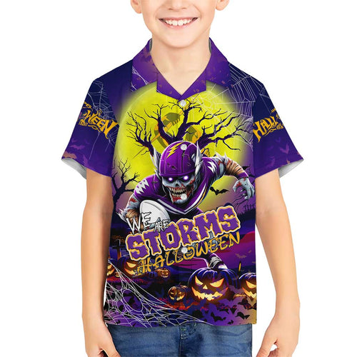 We Are Storm Halloween Family Matching Short Sleeve Bodycon Dress and Hawaiian Shirt Pumpkin Scary Spooky Season - Aussie Hoodie