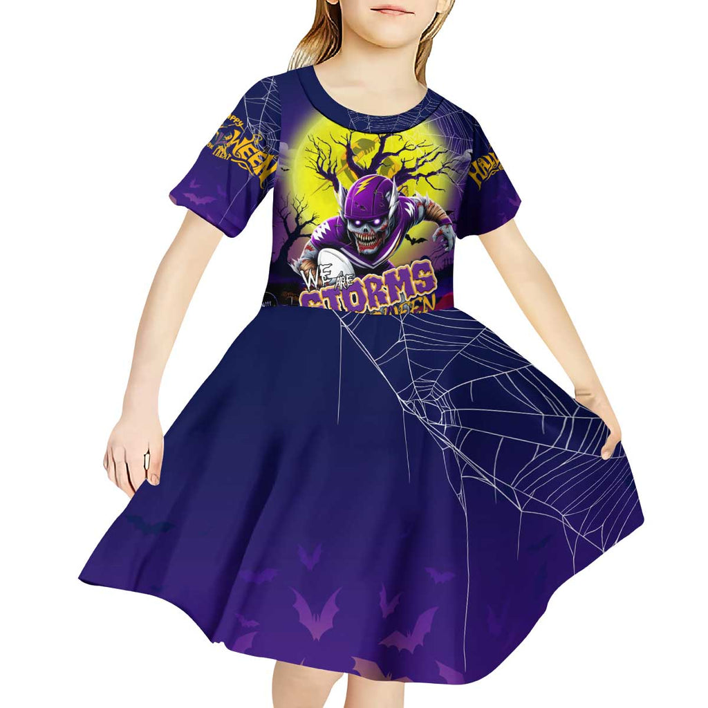 We Are Storm Halloween Kid Short Sleeve Dress Pumpkin Scary Spooky Season - Aussie Hoodie