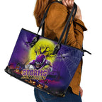 We Are Storm Halloween Leather Tote Bag Pumpkin Scary Spooky Season - Aussie Hoodie