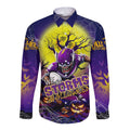 We Are Storm Halloween Long Sleeve Button Shirt Pumpkin Scary Spooky Season - Aussie Hoodie