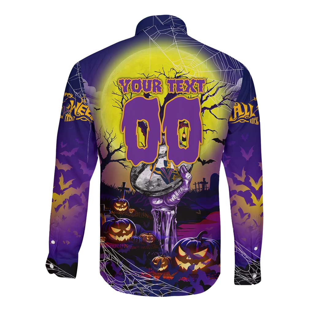 We Are Storm Halloween Long Sleeve Button Shirt Pumpkin Scary Spooky Season - Aussie Hoodie