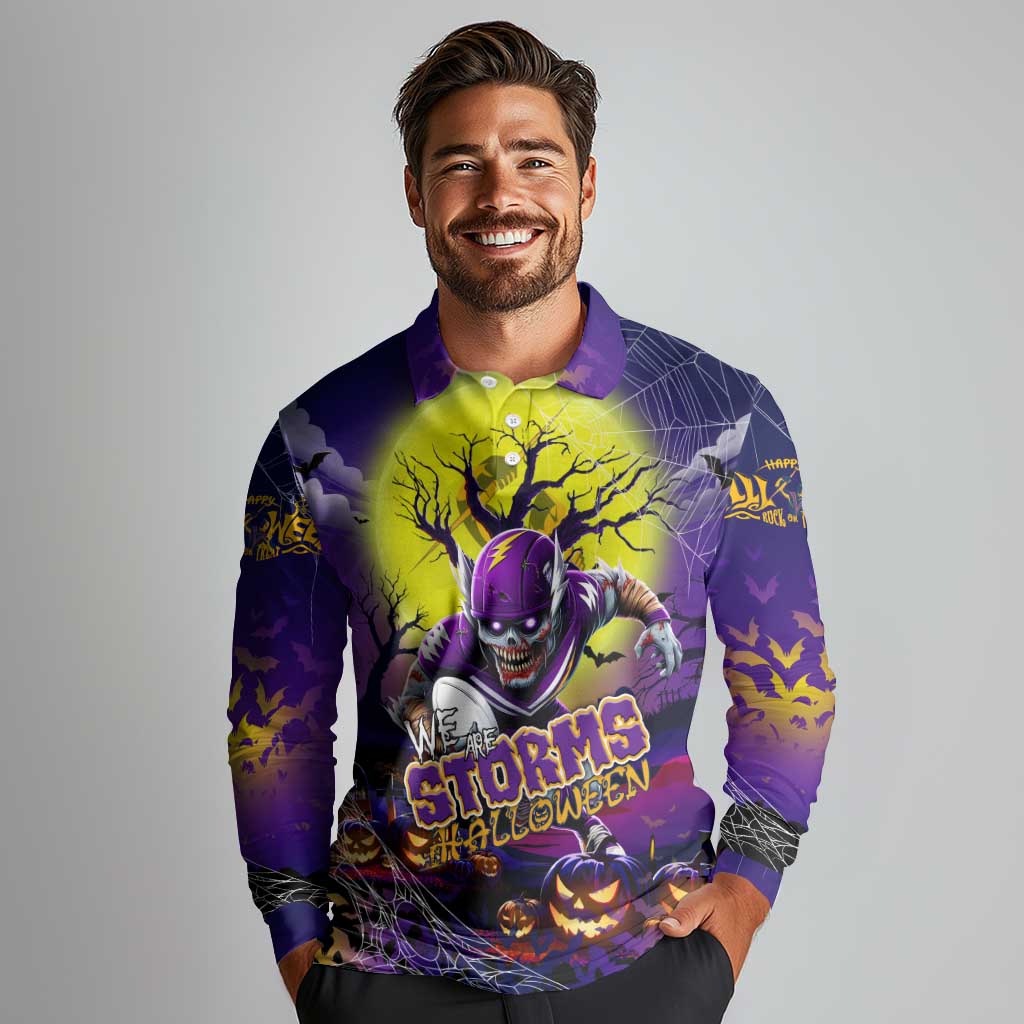 We Are Storm Halloween Long Sleeve Polo Shirt Pumpkin Scary Spooky Season - Aussie Hoodie