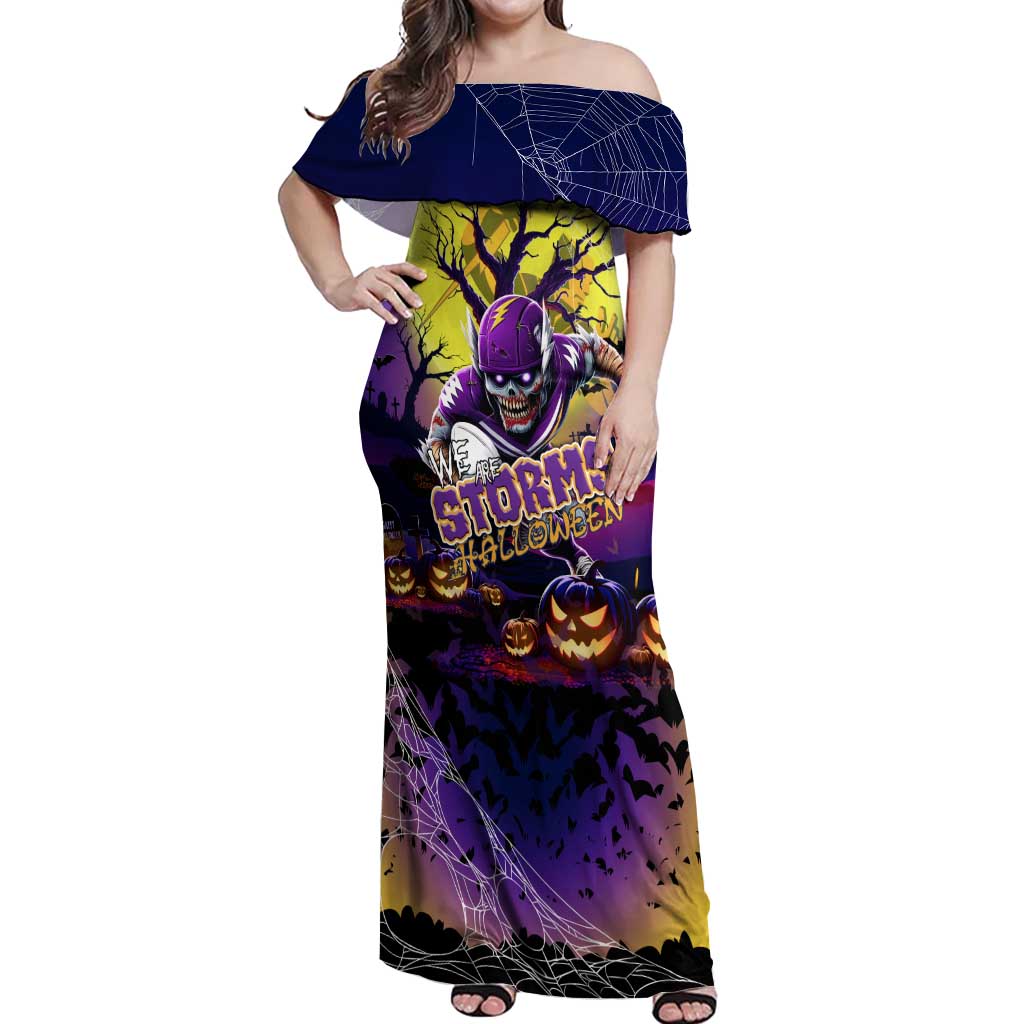 We Are Storm Halloween Off Shoulder Maxi Dress Pumpkin Scary Spooky Season - Aussie Hoodie