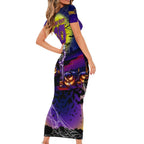 We Are Storm Halloween Short Sleeve Bodycon Dress Pumpkin Scary Spooky Season - Aussie Hoodie