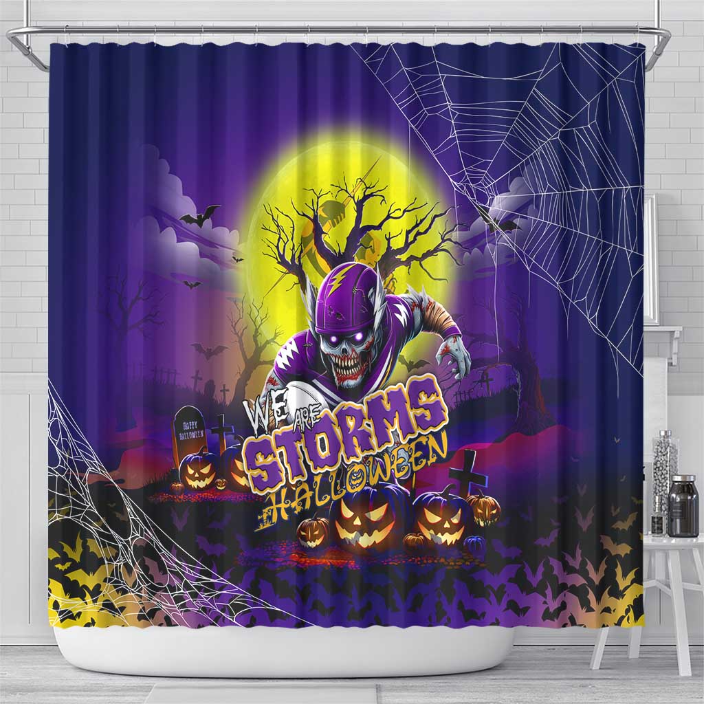 We Are Storm Halloween Shower Curtain Pumpkin Scary Spooky Season - Aussie Hoodie