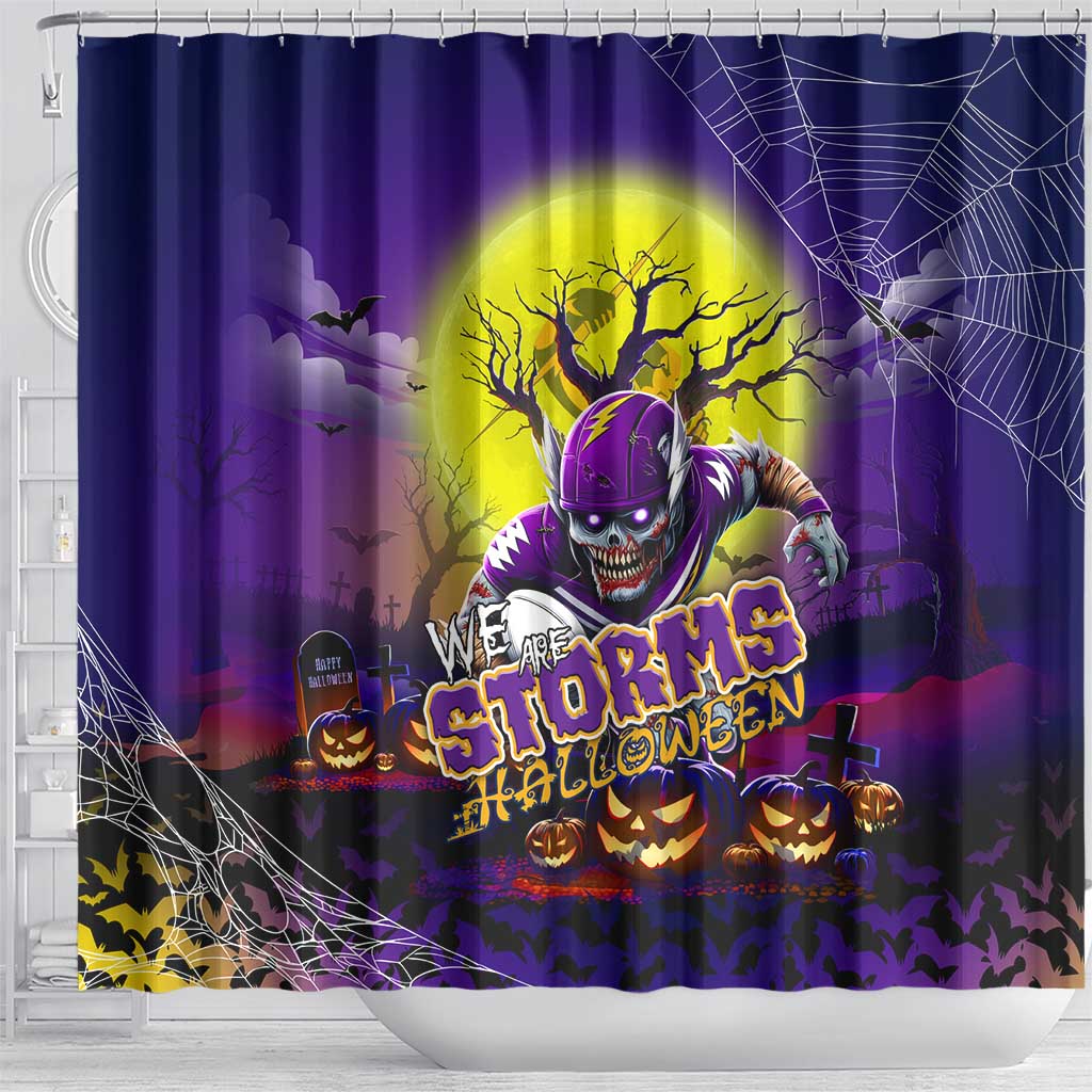 We Are Storm Halloween Shower Curtain Pumpkin Scary Spooky Season - Aussie Hoodie