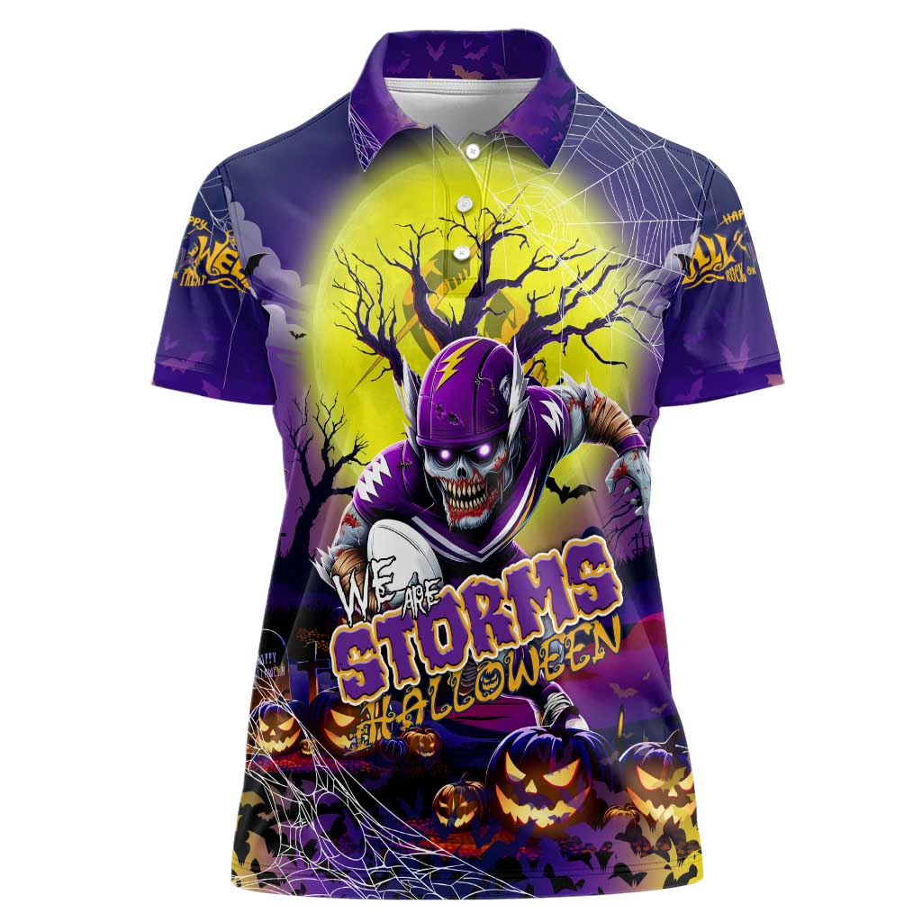 We Are Storm Halloween Women Polo Shirt Pumpkin Scary Spooky Season - Aussie Hoodie