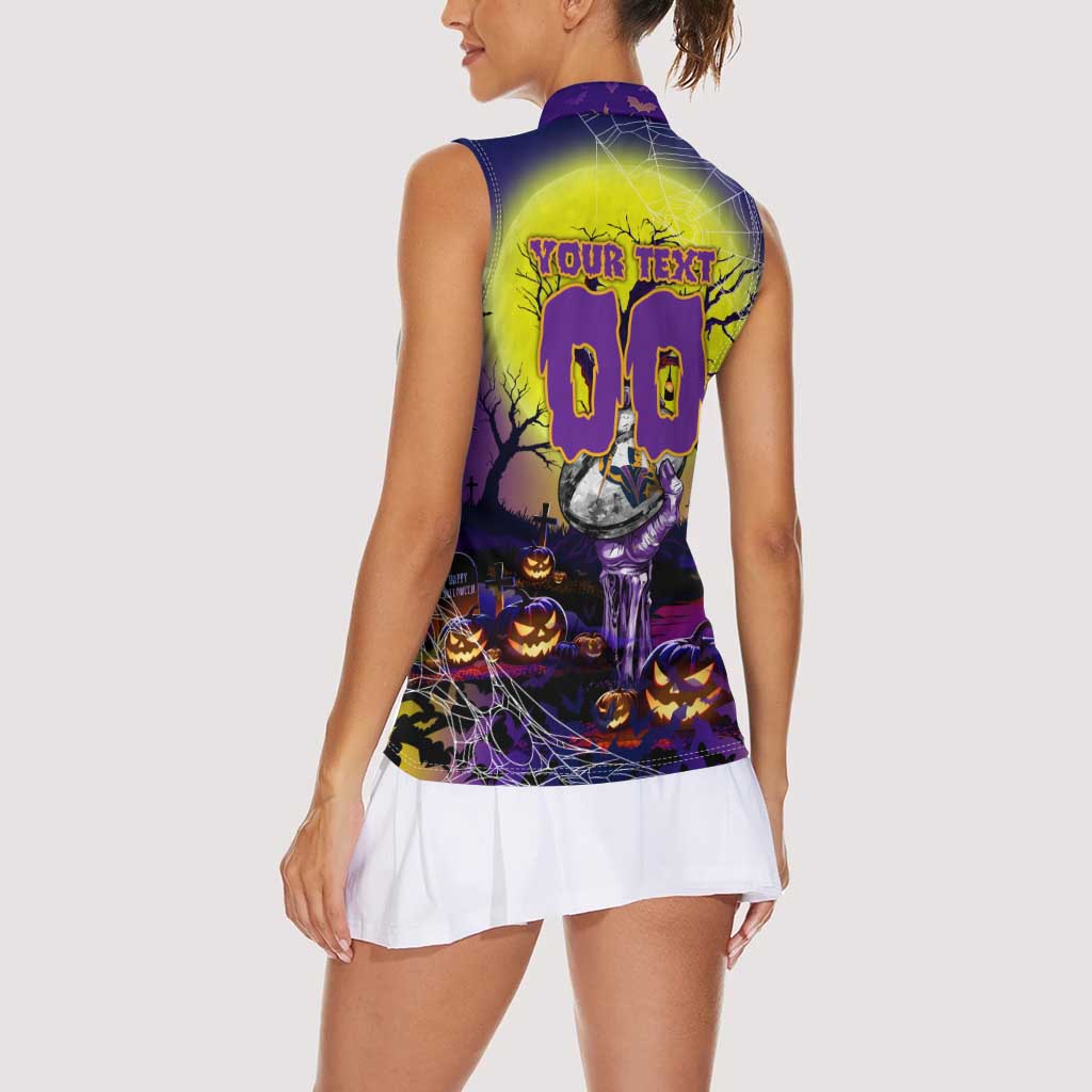 We Are Storm Halloween Women Sleeveless Polo Shirt Pumpkin Scary Spooky Season - Aussie Hoodie