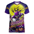 We Are Storm Halloween Women V-Neck T-Shirt Pumpkin Scary Spooky Season - Aussie Hoodie