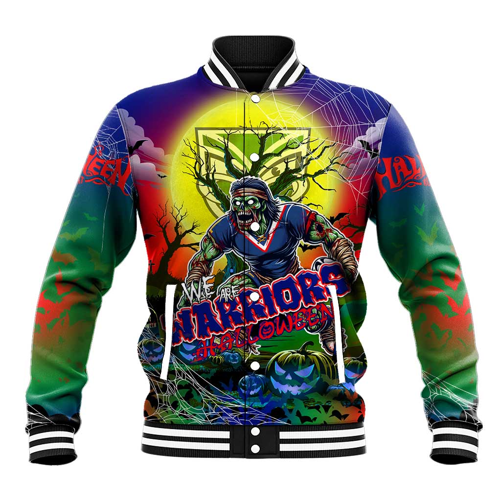 We Are Warriors Halloween Baseball Jacket Pumpkin Scary Spooky Season - Aussie Hoodie