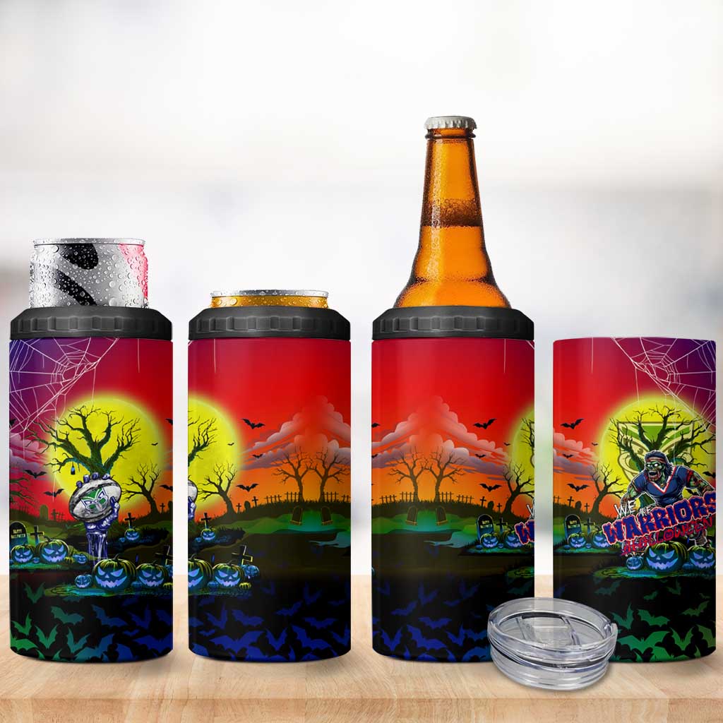 We Are Warriors Halloween 4 in 1 Can Cooler Tumbler Pumpkin Scary Spooky Season - Aussie Hoodie