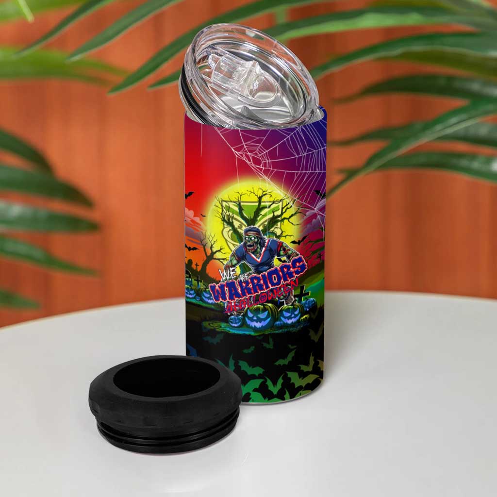 We Are Warriors Halloween 4 in 1 Can Cooler Tumbler Pumpkin Scary Spooky Season - Aussie Hoodie