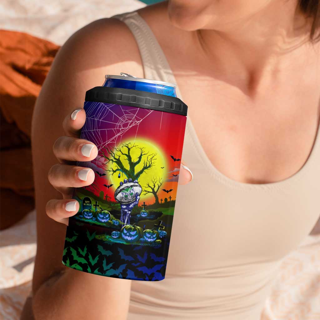 We Are Warriors Halloween 4 in 1 Can Cooler Tumbler Pumpkin Scary Spooky Season - Aussie Hoodie