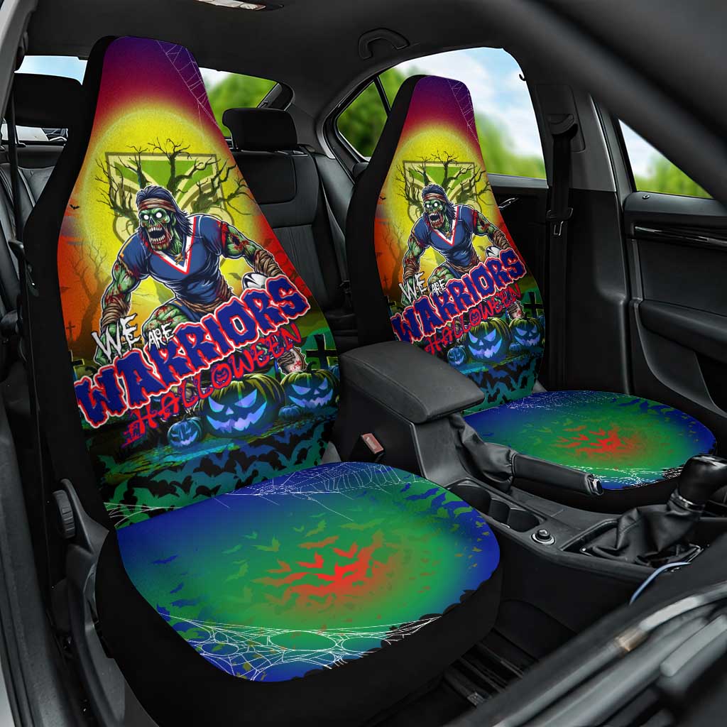 We Are Warriors Halloween Car Seat Cover Pumpkin Scary Spooky Season - Aussie Hoodie