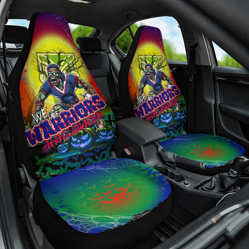We Are Warriors Halloween Car Seat Cover Pumpkin Scary Spooky Season - Aussie Hoodie