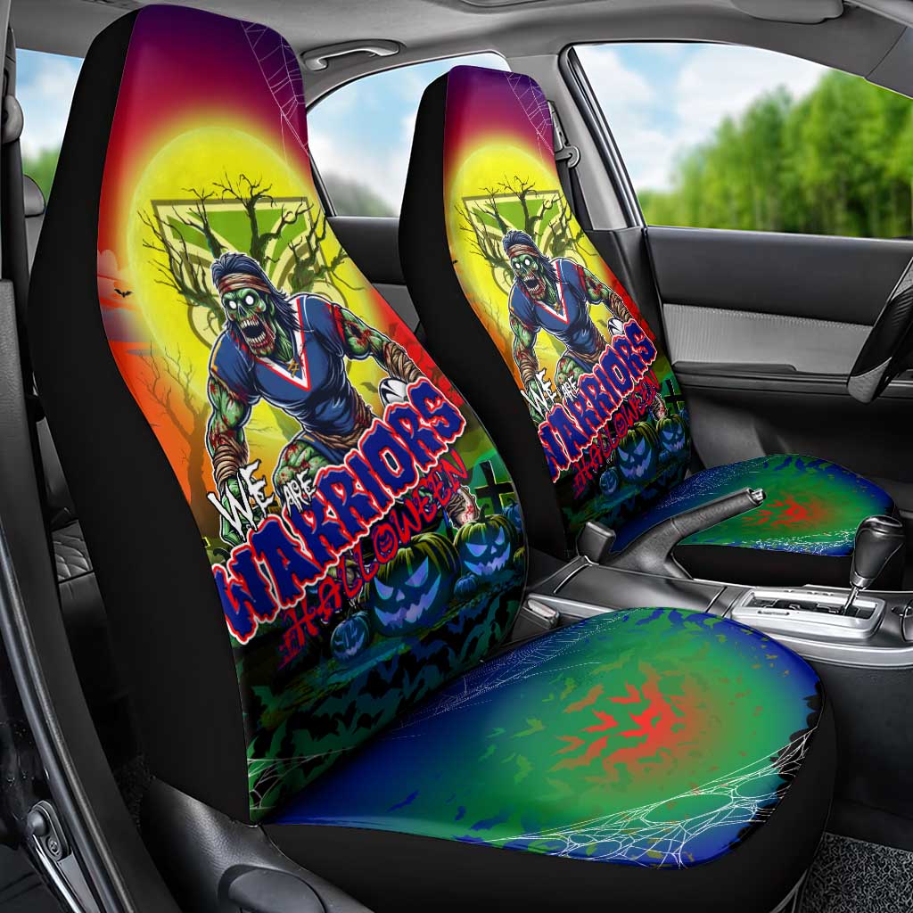 We Are Warriors Halloween Car Seat Cover Pumpkin Scary Spooky Season - Aussie Hoodie