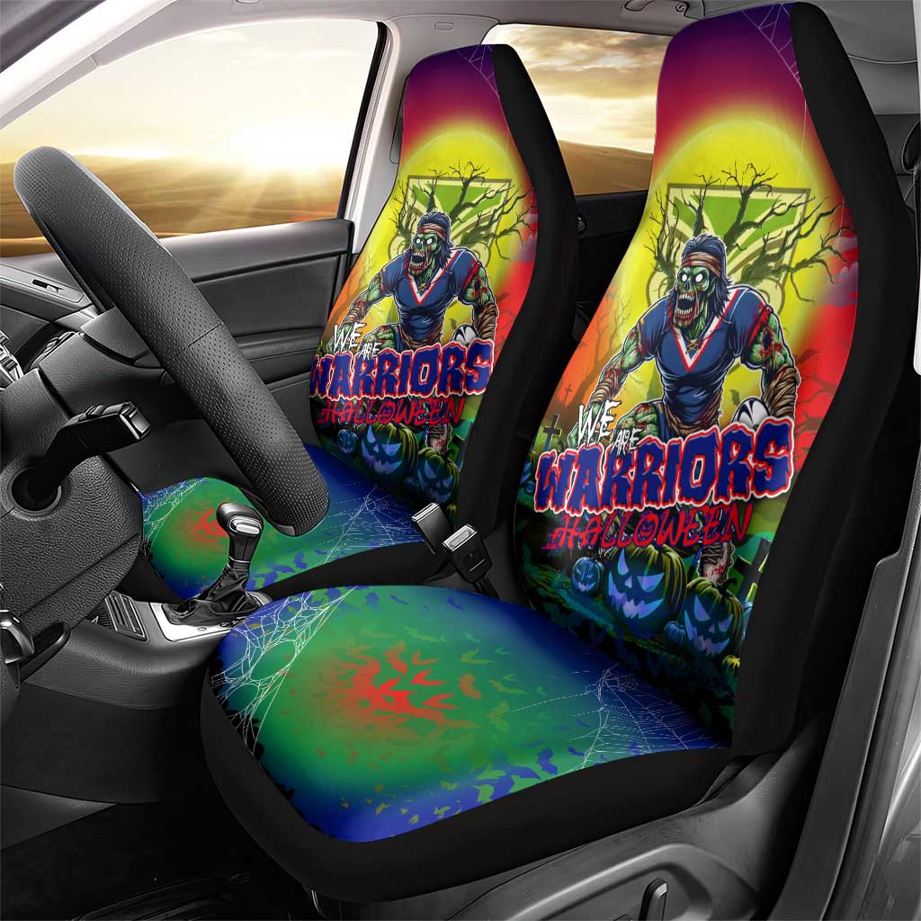 We Are Warriors Halloween Car Seat Cover Pumpkin Scary Spooky Season - Aussie Hoodie