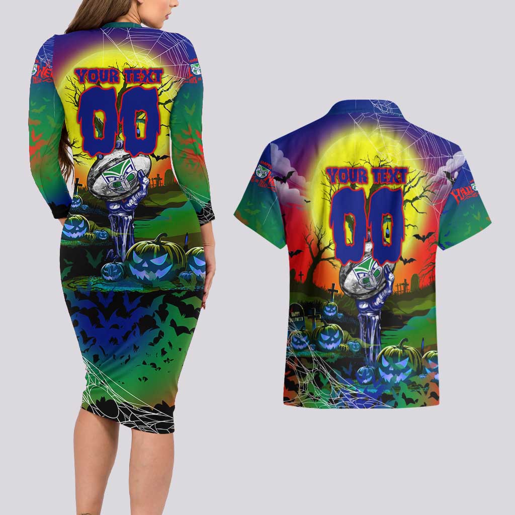 We Are Warriors Halloween Couples Matching Long Sleeve Bodycon Dress and Hawaiian Shirt Pumpkin Scary Spooky Season - Aussie Hoodie