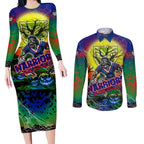 We Are Warriors Halloween Couples Matching Long Sleeve Bodycon Dress and Long Sleeve Button Shirt Pumpkin Scary Spooky Season - Aussie Hoodie