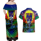 We Are Warriors Halloween Couples Matching Off Shoulder Maxi Dress and Hawaiian Shirt Pumpkin Scary Spooky Season - Aussie Hoodie