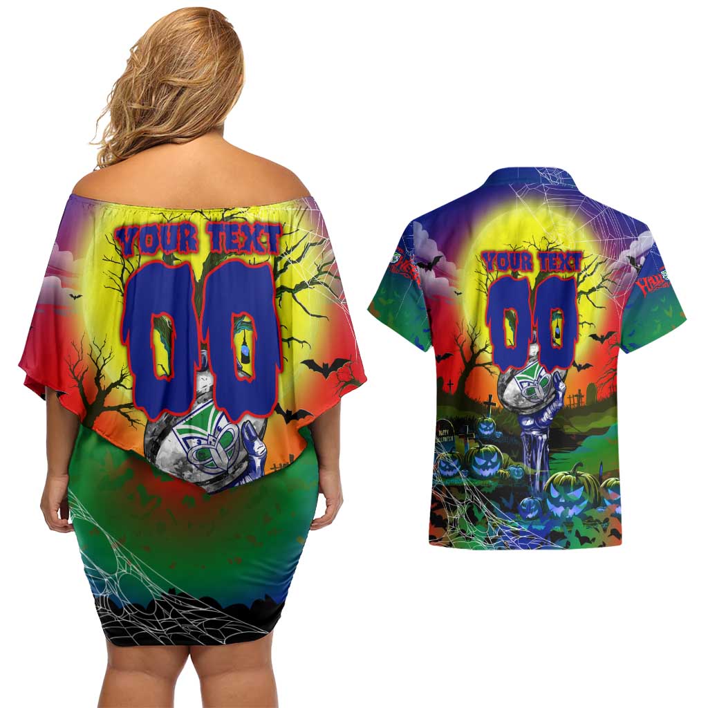 We Are Warriors Halloween Couples Matching Off Shoulder Short Dress and Hawaiian Shirt Pumpkin Scary Spooky Season - Aussie Hoodie