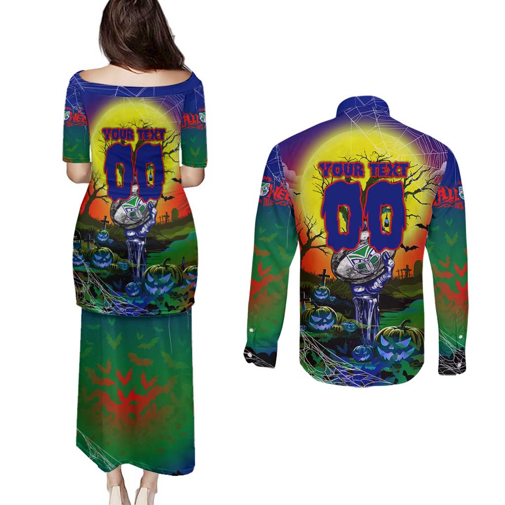 We Are Warriors Halloween Couples Matching Puletasi and Long Sleeve Button Shirt Pumpkin Scary Spooky Season - Aussie Hoodie