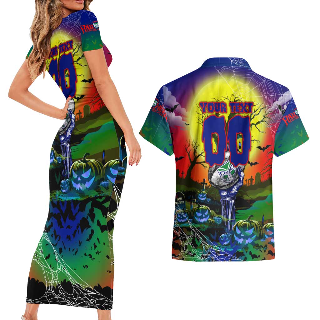 We Are Warriors Halloween Couples Matching Short Sleeve Bodycon Dress and Hawaiian Shirt Pumpkin Scary Spooky Season - Aussie Hoodie