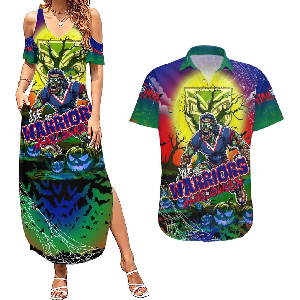 We Are Warriors Halloween Couples Matching Summer Maxi Dress and Hawaiian Shirt Pumpkin Scary Spooky Season - Aussie Hoodie