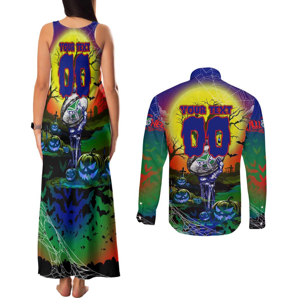 We Are Warriors Halloween Couples Matching Tank Maxi Dress and Long Sleeve Button Shirt Pumpkin Scary Spooky Season - Aussie Hoodie