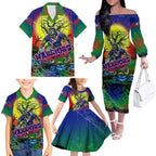We Are Warriors Halloween Family Matching Off The Shoulder Long Sleeve Dress and Hawaiian Shirt Pumpkin Scary Spooky Season - Aussie Hoodie