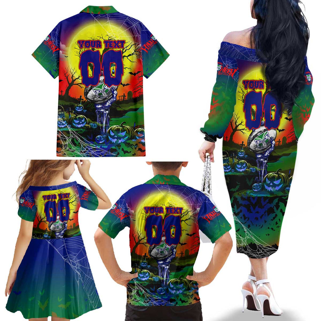 We Are Warriors Halloween Family Matching Off The Shoulder Long Sleeve Dress and Hawaiian Shirt Pumpkin Scary Spooky Season - Aussie Hoodie