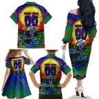 We Are Warriors Halloween Family Matching Off The Shoulder Long Sleeve Dress and Hawaiian Shirt Pumpkin Scary Spooky Season - Aussie Hoodie