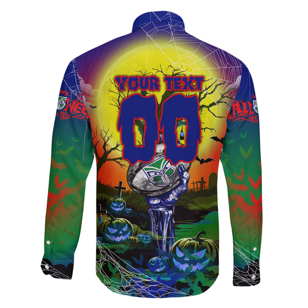 We Are Warriors Halloween Family Matching Off The Shoulder Long Sleeve Dress and Hawaiian Shirt Pumpkin Scary Spooky Season - Aussie Hoodie