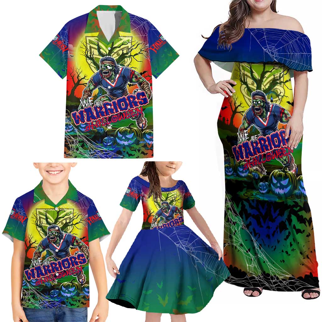 We Are Warriors Halloween Family Matching Off Shoulder Maxi Dress and Hawaiian Shirt Pumpkin Scary Spooky Season - Aussie Hoodie