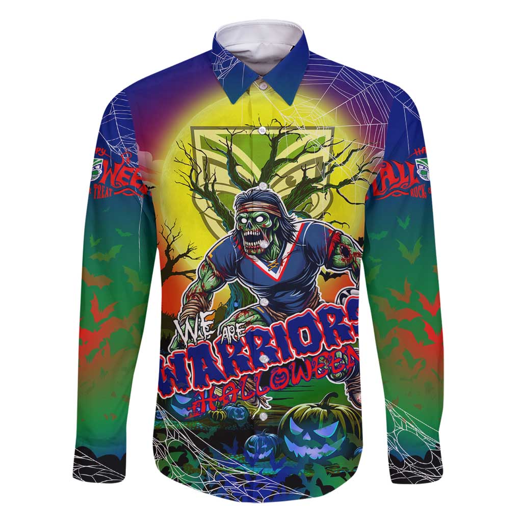 We Are Warriors Halloween Family Matching Off Shoulder Maxi Dress and Hawaiian Shirt Pumpkin Scary Spooky Season - Aussie Hoodie