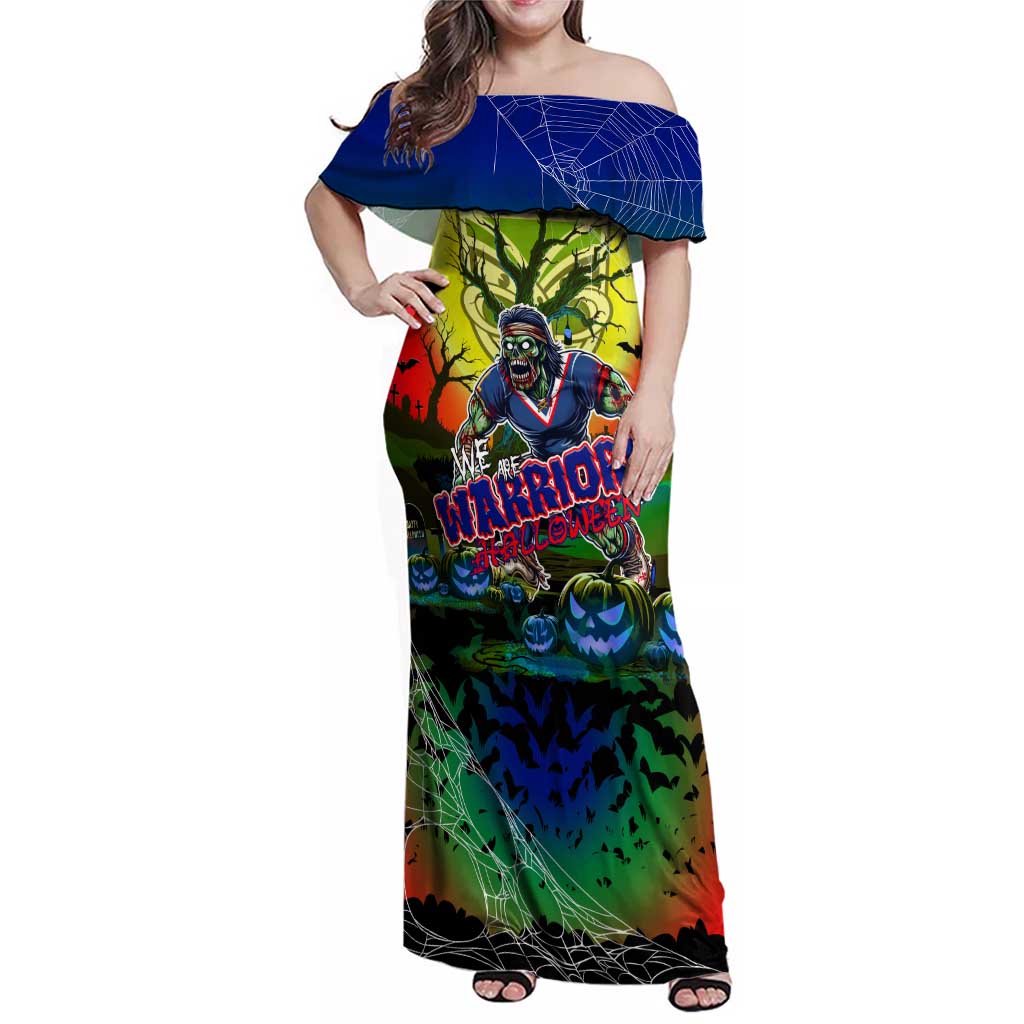 We Are Warriors Halloween Family Matching Off Shoulder Maxi Dress and Hawaiian Shirt Pumpkin Scary Spooky Season - Aussie Hoodie