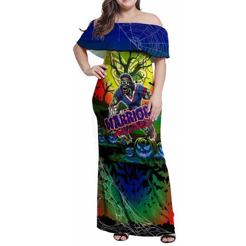 We Are Warriors Halloween Family Matching Off Shoulder Maxi Dress and Hawaiian Shirt Pumpkin Scary Spooky Season - Aussie Hoodie