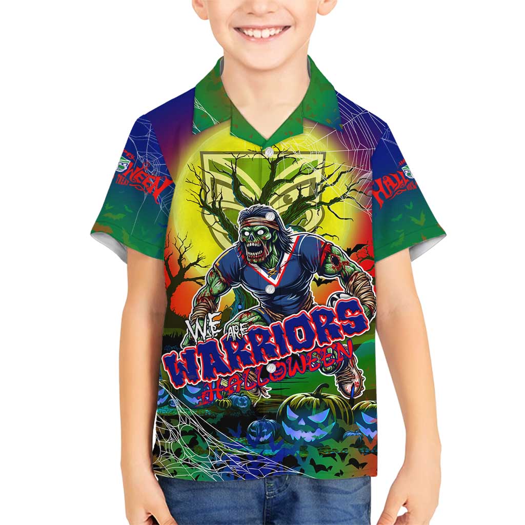 We Are Warriors Halloween Family Matching Off Shoulder Maxi Dress and Hawaiian Shirt Pumpkin Scary Spooky Season - Aussie Hoodie