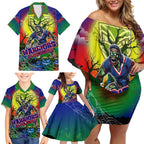 We Are Warriors Halloween Family Matching Off Shoulder Short Dress and Hawaiian Shirt Pumpkin Scary Spooky Season - Aussie Hoodie