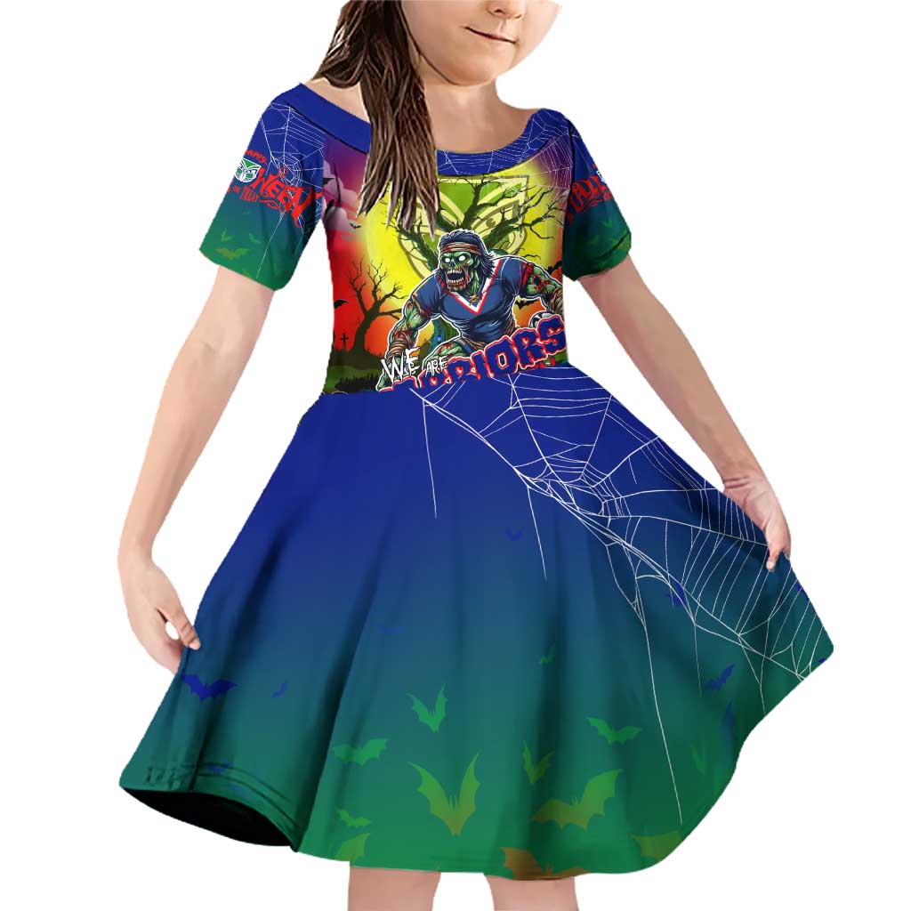 We Are Warriors Halloween Family Matching Off Shoulder Short Dress and Hawaiian Shirt Pumpkin Scary Spooky Season - Aussie Hoodie