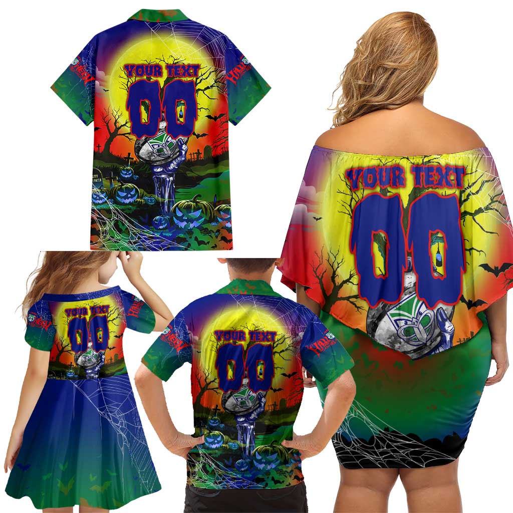 We Are Warriors Halloween Family Matching Off Shoulder Short Dress and Hawaiian Shirt Pumpkin Scary Spooky Season - Aussie Hoodie
