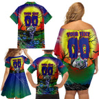 We Are Warriors Halloween Family Matching Off Shoulder Short Dress and Hawaiian Shirt Pumpkin Scary Spooky Season - Aussie Hoodie