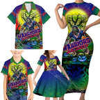 We Are Warriors Halloween Family Matching Short Sleeve Bodycon Dress and Hawaiian Shirt Pumpkin Scary Spooky Season - Aussie Hoodie