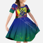 We Are Warriors Halloween Kid Short Sleeve Dress Pumpkin Scary Spooky Season - Aussie Hoodie