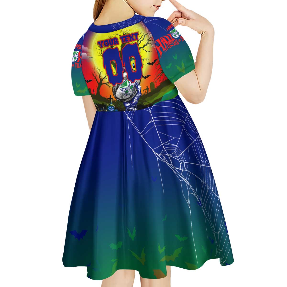 We Are Warriors Halloween Kid Short Sleeve Dress Pumpkin Scary Spooky Season - Aussie Hoodie
