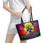 We Are Warriors Halloween Leather Tote Bag Pumpkin Scary Spooky Season - Aussie Hoodie