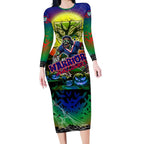 We Are Warriors Halloween Long Sleeve Bodycon Dress Pumpkin Scary Spooky Season - Aussie Hoodie