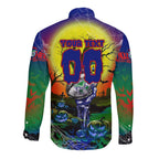 We Are Warriors Halloween Long Sleeve Button Shirt Pumpkin Scary Spooky Season - Aussie Hoodie
